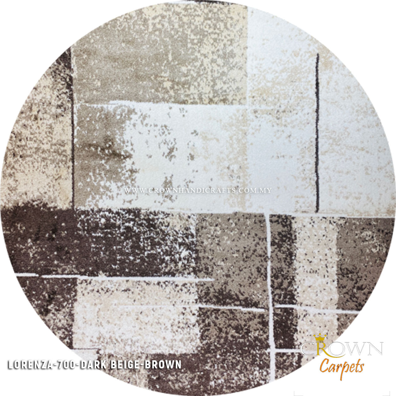 Add Vibes to Your Space Add Nordic Round Rugs Scandinavian Style to Your Home Interior | Lorenza A700 Dark Beige Brown