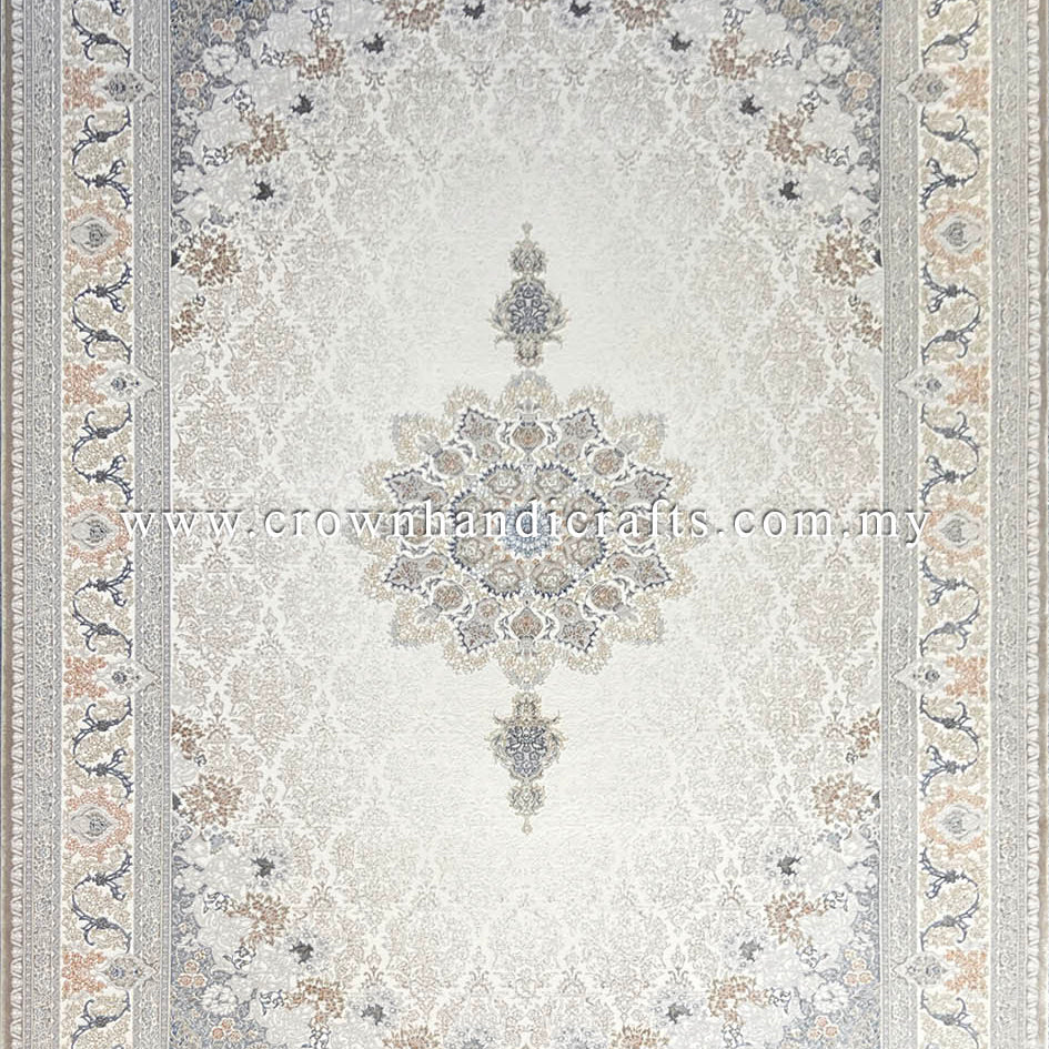 Discover the Timeless Elegance of an Iranian-Designed Viscose Rug with a Silk-Like Feel | Azure Silk 7043