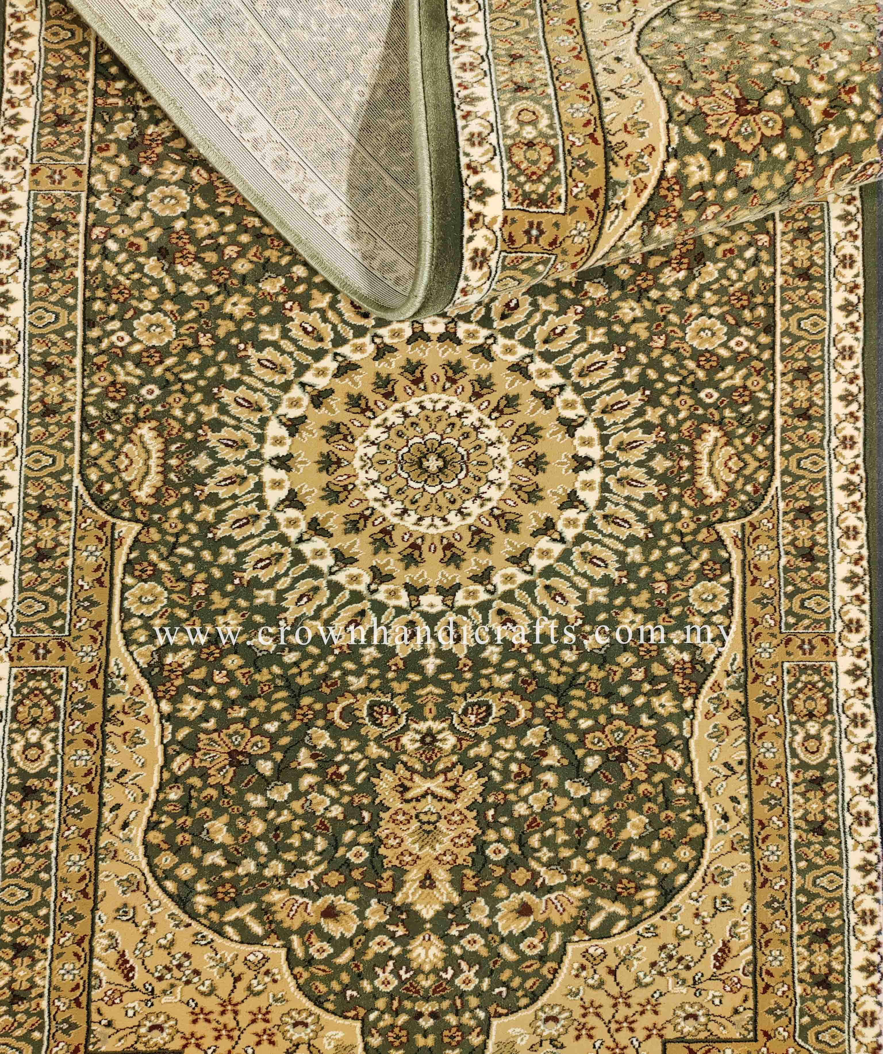 High-End Turkish Runner Rug – Persian Style Durable & Timeless Carpet  | Rajah 7621 GREEN