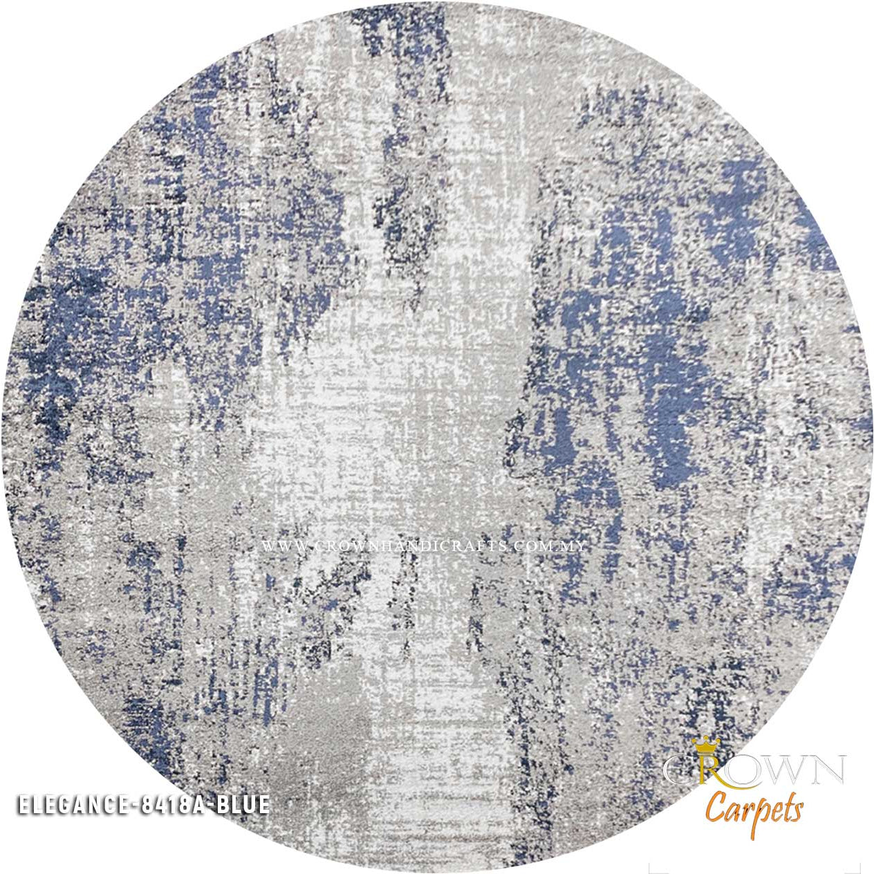 Discover Luxury: Modern Minimalist & Abstract Designer Rugs for Your Space | Elegance 8418A Round Blue