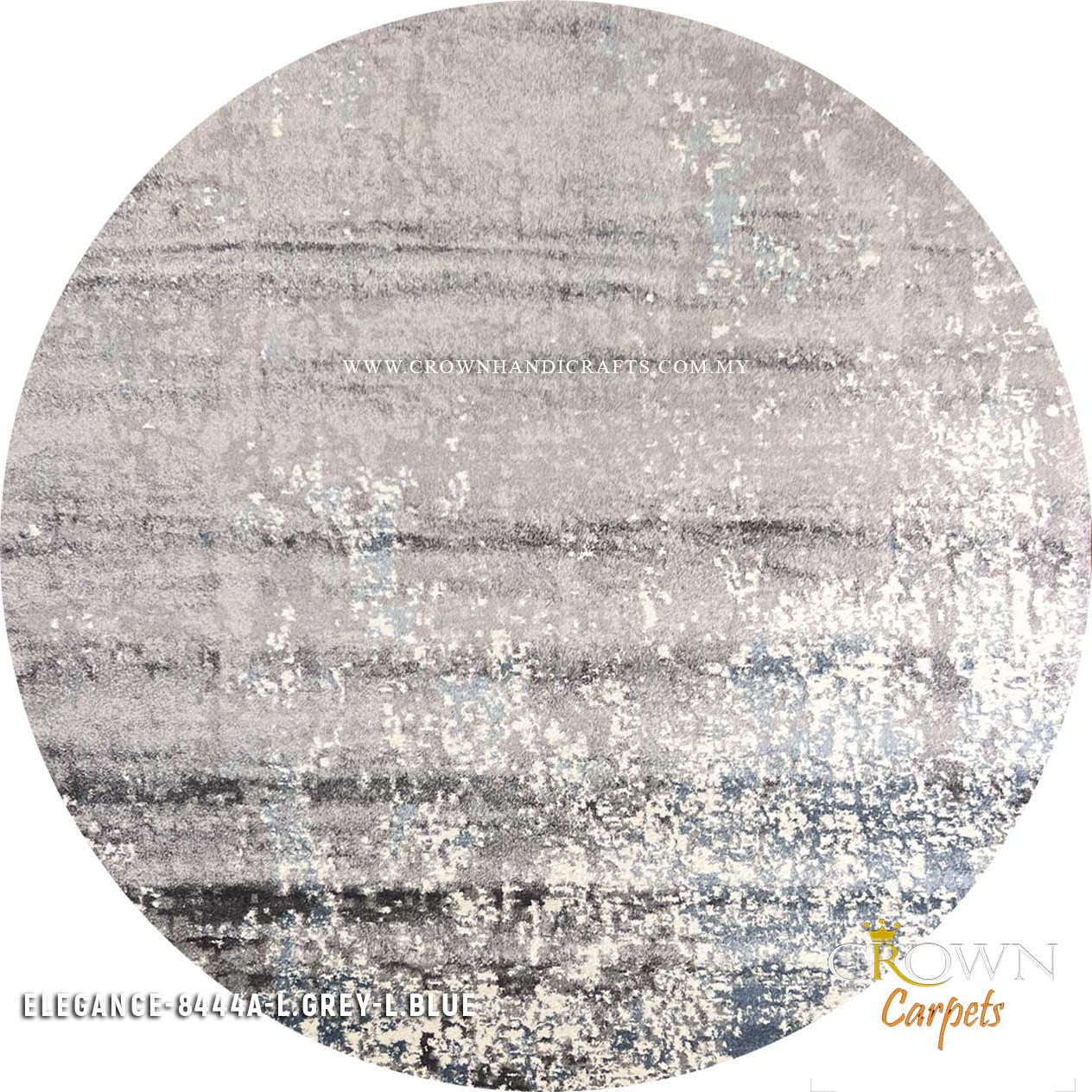 Featured Modern Design Carpets Rugs for your Home | Elegance 8444A Round L.Grey L.Blue