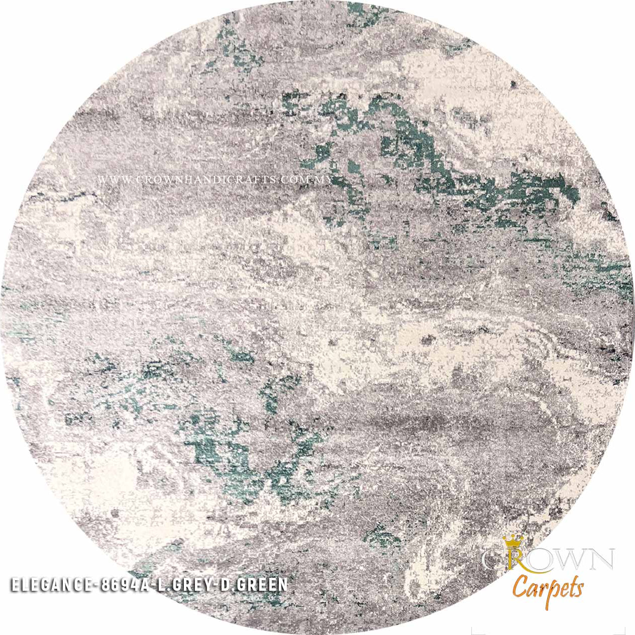 Elevate Your Home D̩cor with Chic Modern Carpets and Rugs | Elegance 8694A Round L.Grey D.Green