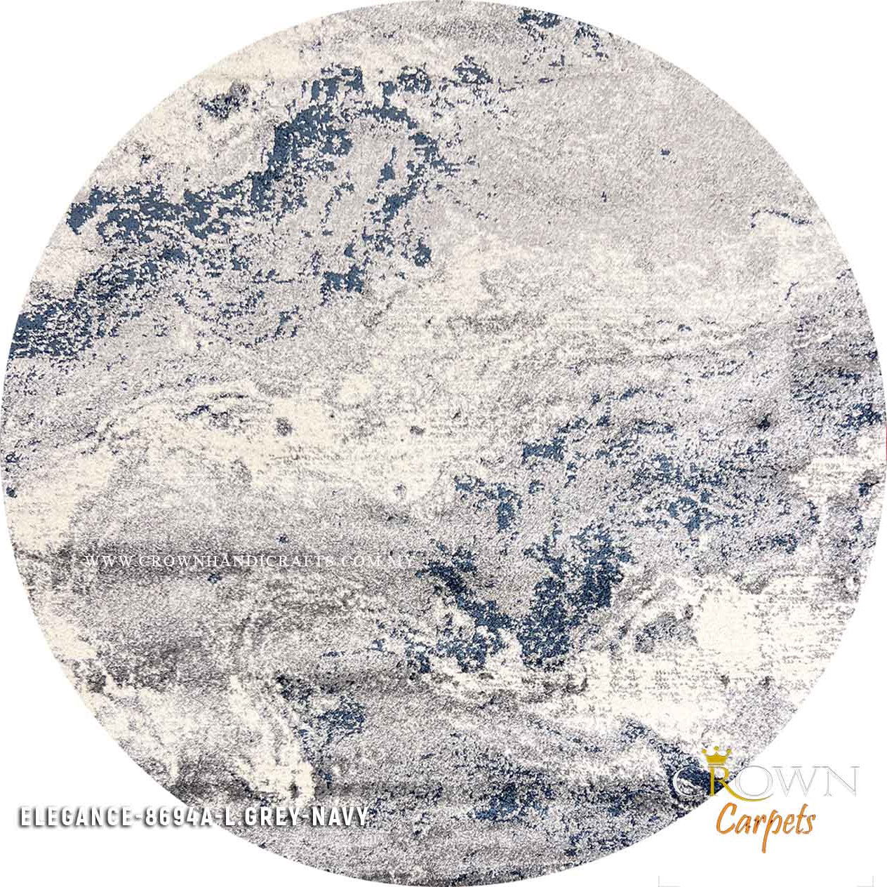 Stylish Modern Carpets and Rugs to Enhance Your Home Design | Elegance 8694A Round L.Grey Navy