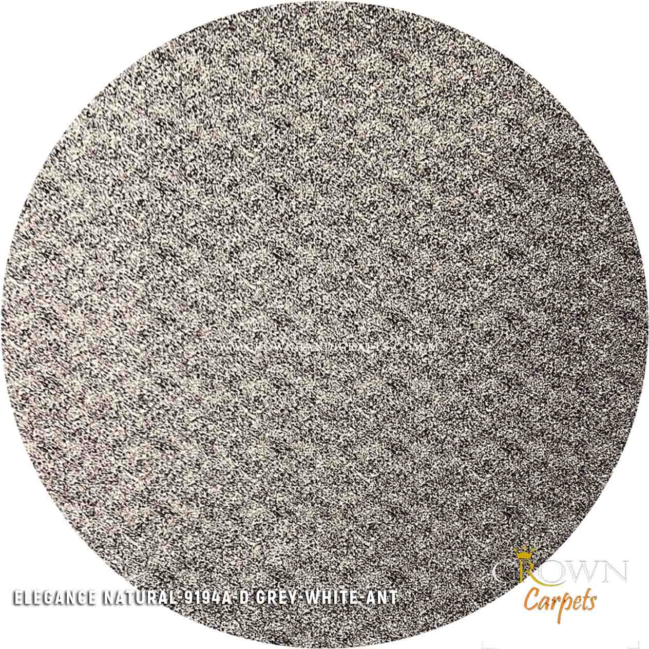 Contemporary Modern Round Carpets Rugs Minimalist Design | Elegance Natural Round 9194A D.GREY-WHITE-ANT