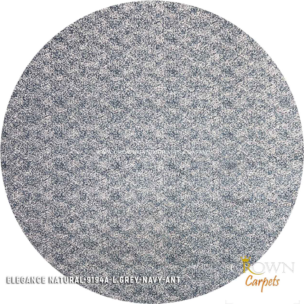 Modern Round Carpet for Living Room Designer Rugs Malaysia | Elegance Natural Round 9194A L.GREY-NAVY-ANT