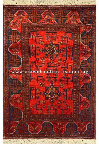 [5X3.5FT] Handmade Tribal Rug – 100% Wool Persian Carpet Design High-Quality Afghan Carpet Hand-Knotted Authentic Afghan Tribal Carpet  AFGHAN CH 2775