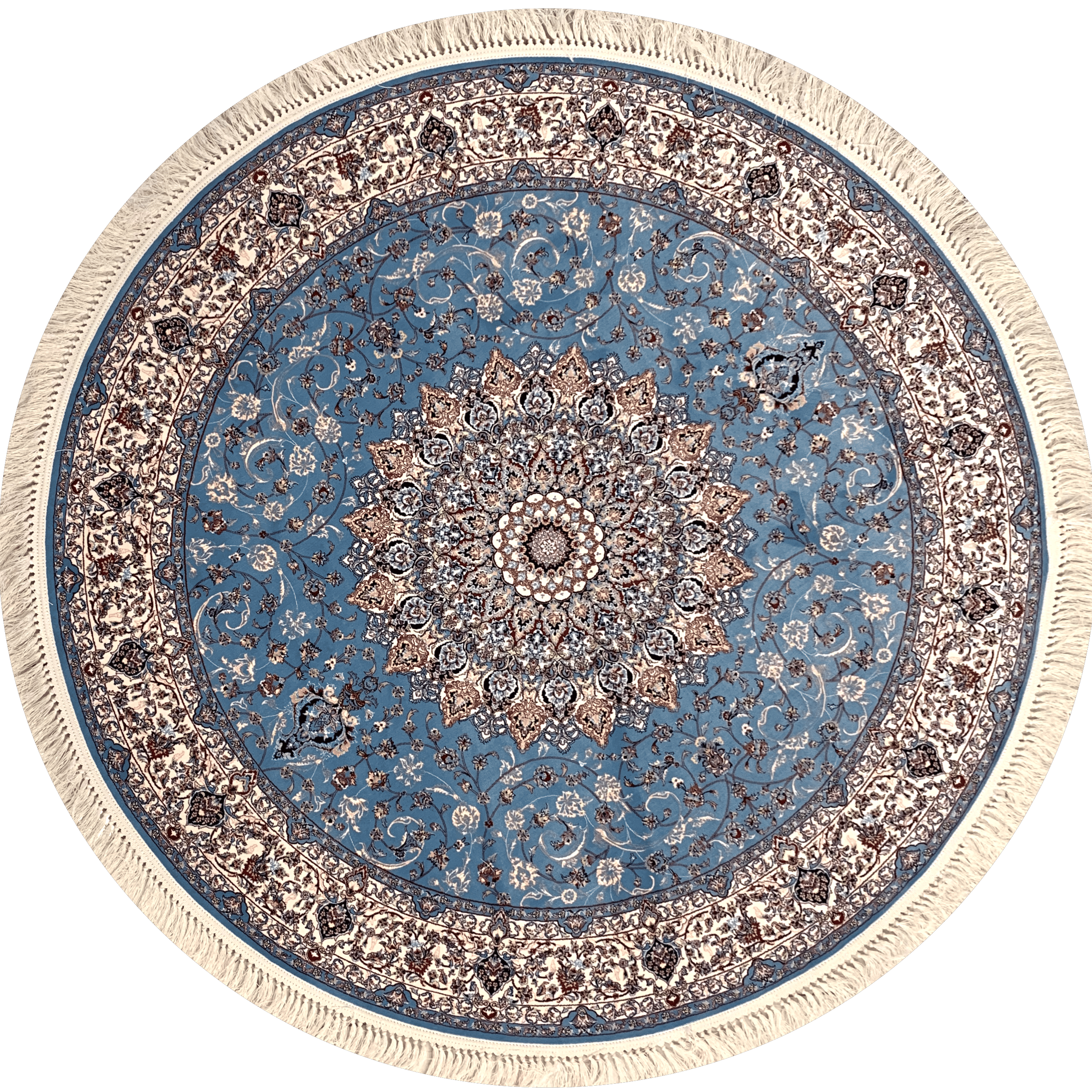 Intricate Persian Carpet for Living Made in Iran Premium Quality Smooth Feel Living Room Carpet | Rayan Am010 Round