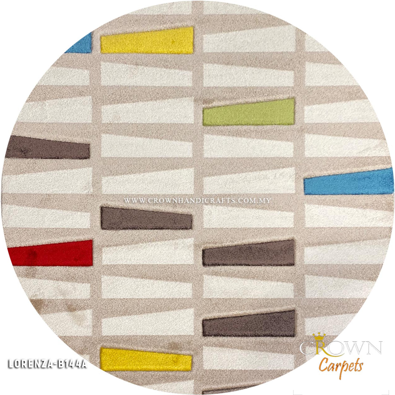 Feel Premium to Walk on Modern Round Rugs Thick and Soft Touch | Lorenza B144A Light Beige