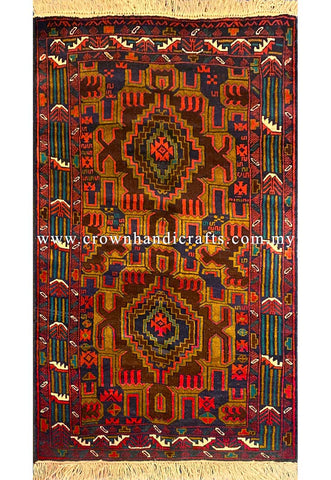 [5X3FT] Premium Handcrafted Tribal Rug 100% Wool Persian Carpet Design High-Quality Hand-Knotted Authentic Afghan Tribal Carpet BELUCH CH 2678