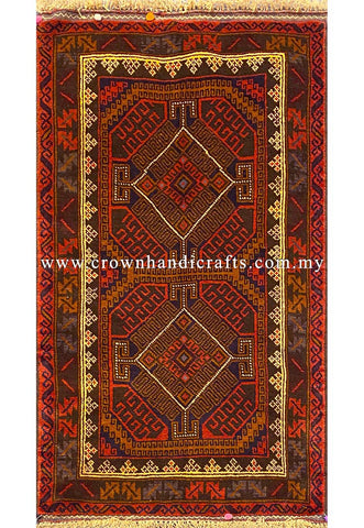 [5X3FT] Stunning Handcrafted Tribal Rug 100% Wool Persian Carpet Design High-Quality Hand-Knotted Authentic Afghan Tribal Carpet BELUCH CH 2681