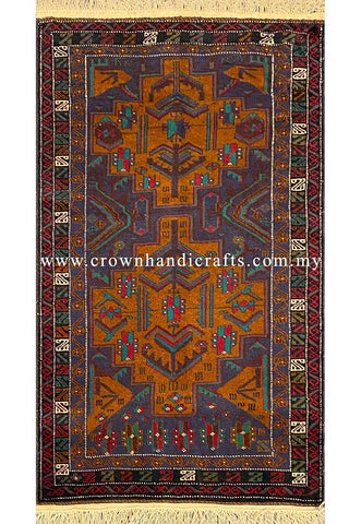 [5X3FT] Unique Handcrafted Tribal Rug 100% Wool Persian Carpet Design High-Quality Hand-Knotted Authentic Afghan Tribal Carpet BELUCH CH 2693