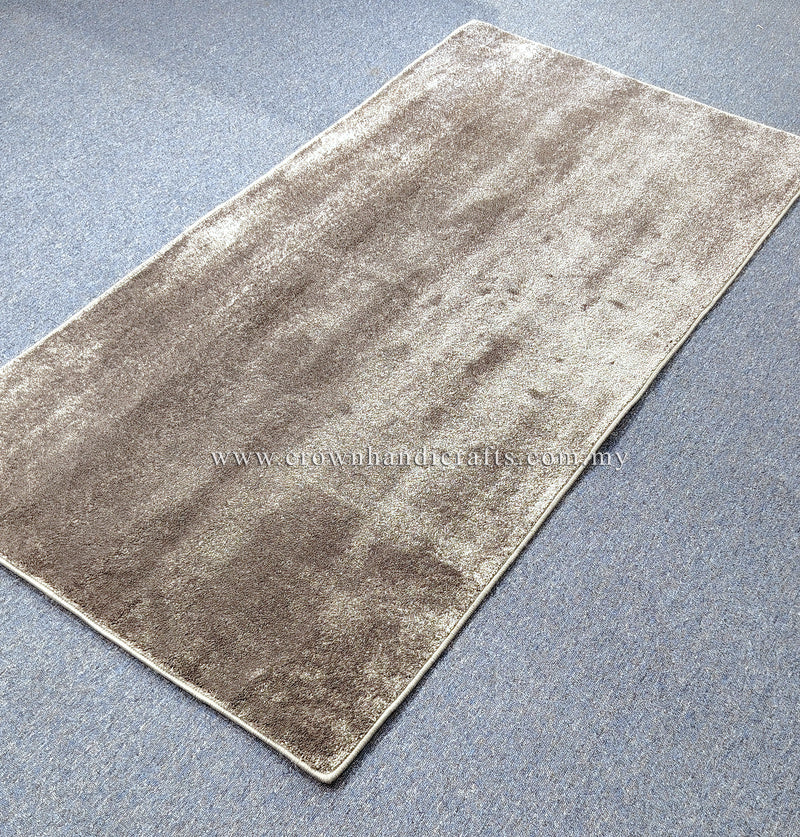 Beige runner rug with subtle distressed pattern, flat woven look and border