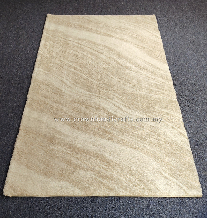 Cream area rug with soft abstract linear texture and even flat woven pile