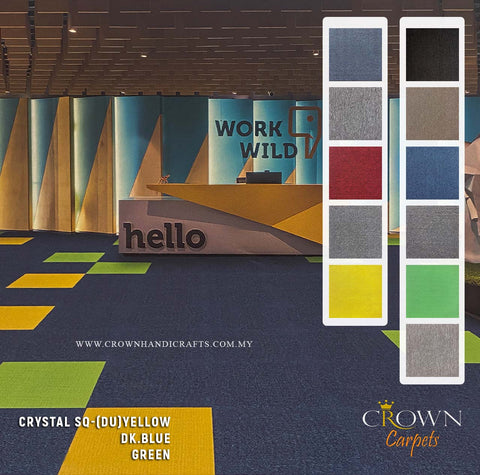 Carpet Tiles for Office Flooring Uses | Crystal Sq Plain (DU)