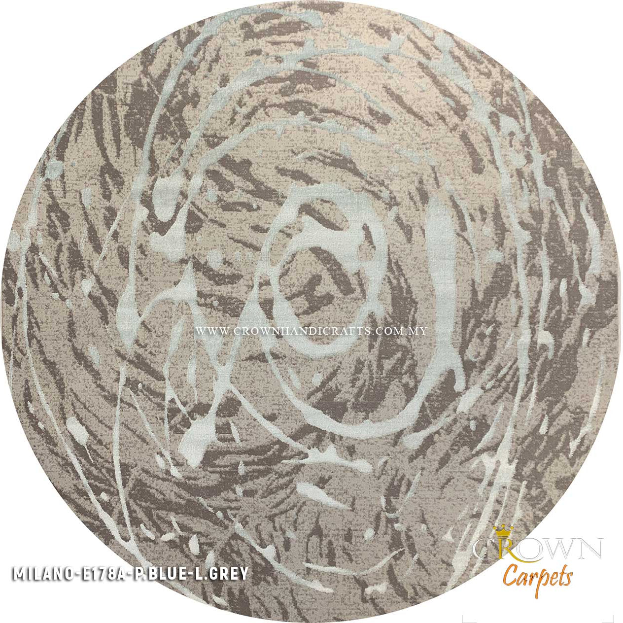 High-End Designer Round Carpets Modern Minimalist Abstract Rugs Shop | Milano E178A-P.Blue L.Grey