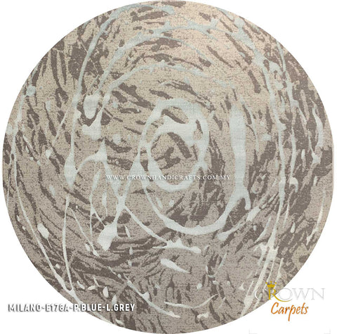 High-End Designer Round Carpets Modern Minimalist Abstract Rugs Shop | Milano E178A-P.Blue L.Grey
