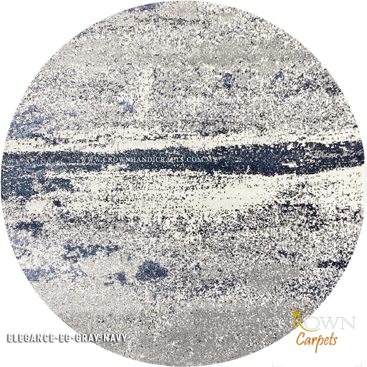Modern Rugs by Crown: Elevating Home Design with Elegant and Contemporary Style | Elegance EG Round Grey Navy
