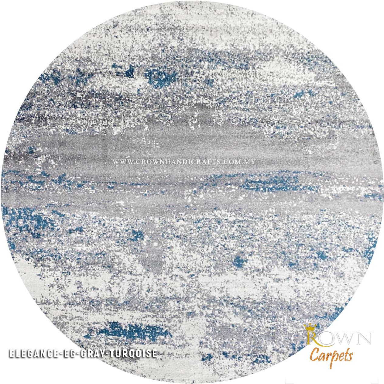 Design Home Design Identity Designer Modern Rugs by Crown | Elegance EG Round Grey Turqoise