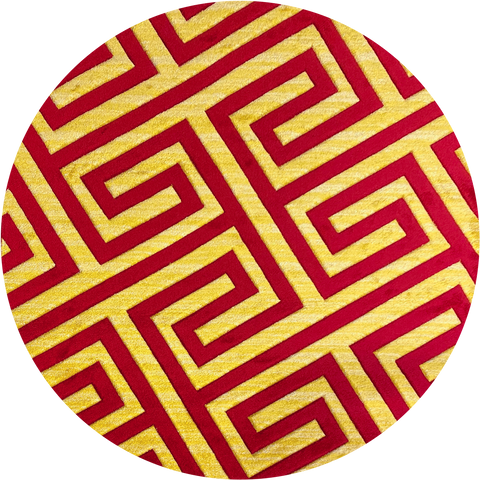 Create Wow Impression to your Living Room by Modern Round Rugs Carpets | Lorenza G250A-MY233 Red Red