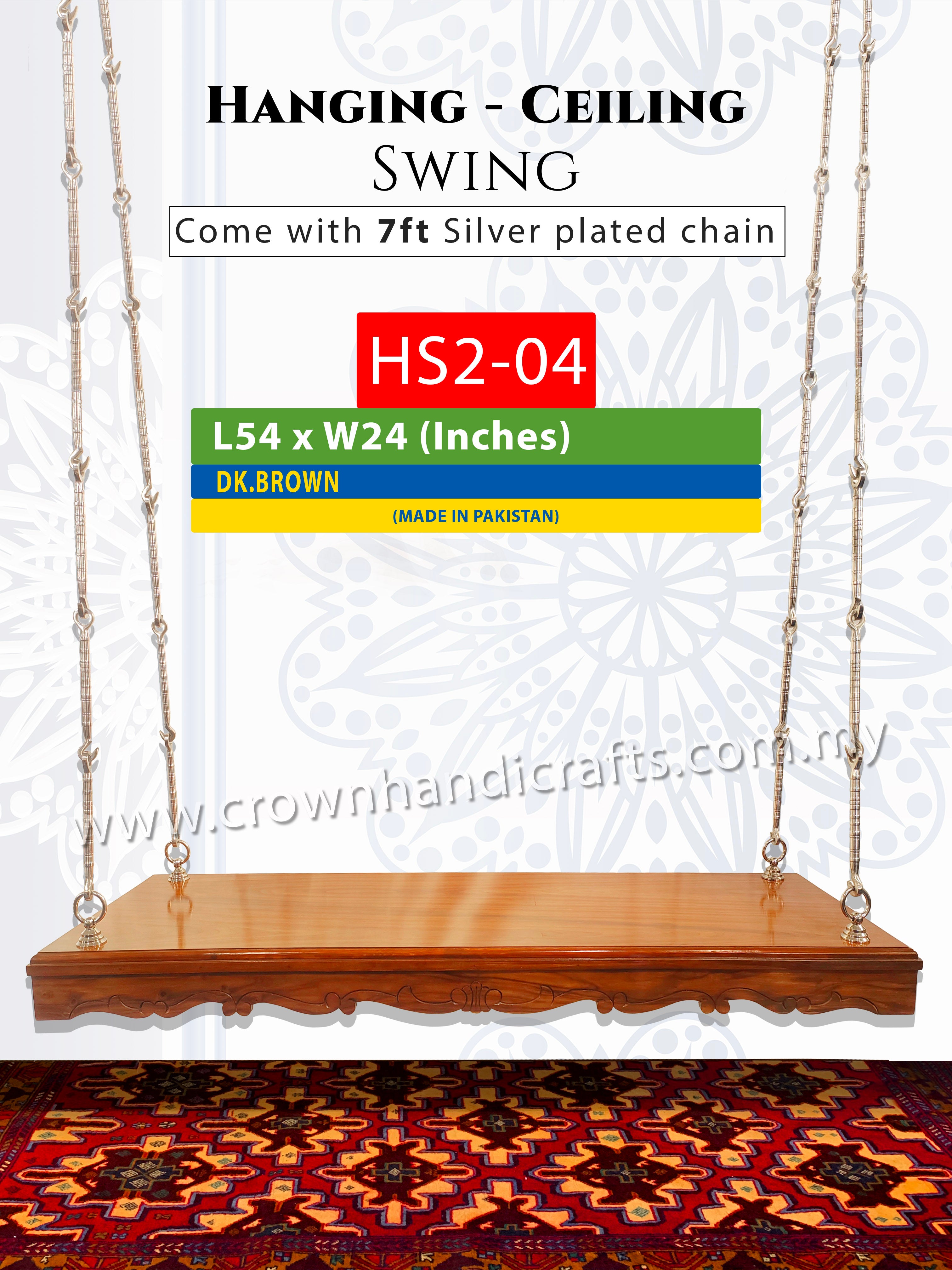 Timeless Blend of Traditional Elegance DesignMaharaja Heritage 2-Seater Hanging Swing | Handcrafted Indian & Pakistani Rosewood  HS2-04