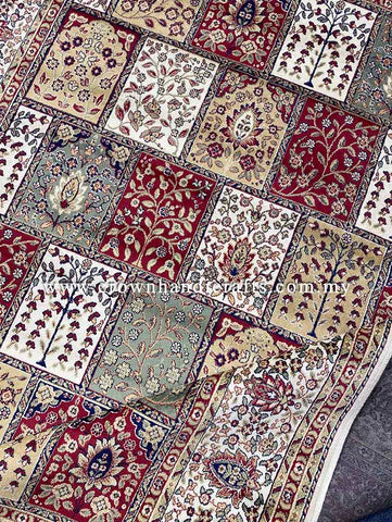 Persian Silk Carpet Authentic Iran Design, 100% Silk-Like Viscose Rug | Zrabi 409