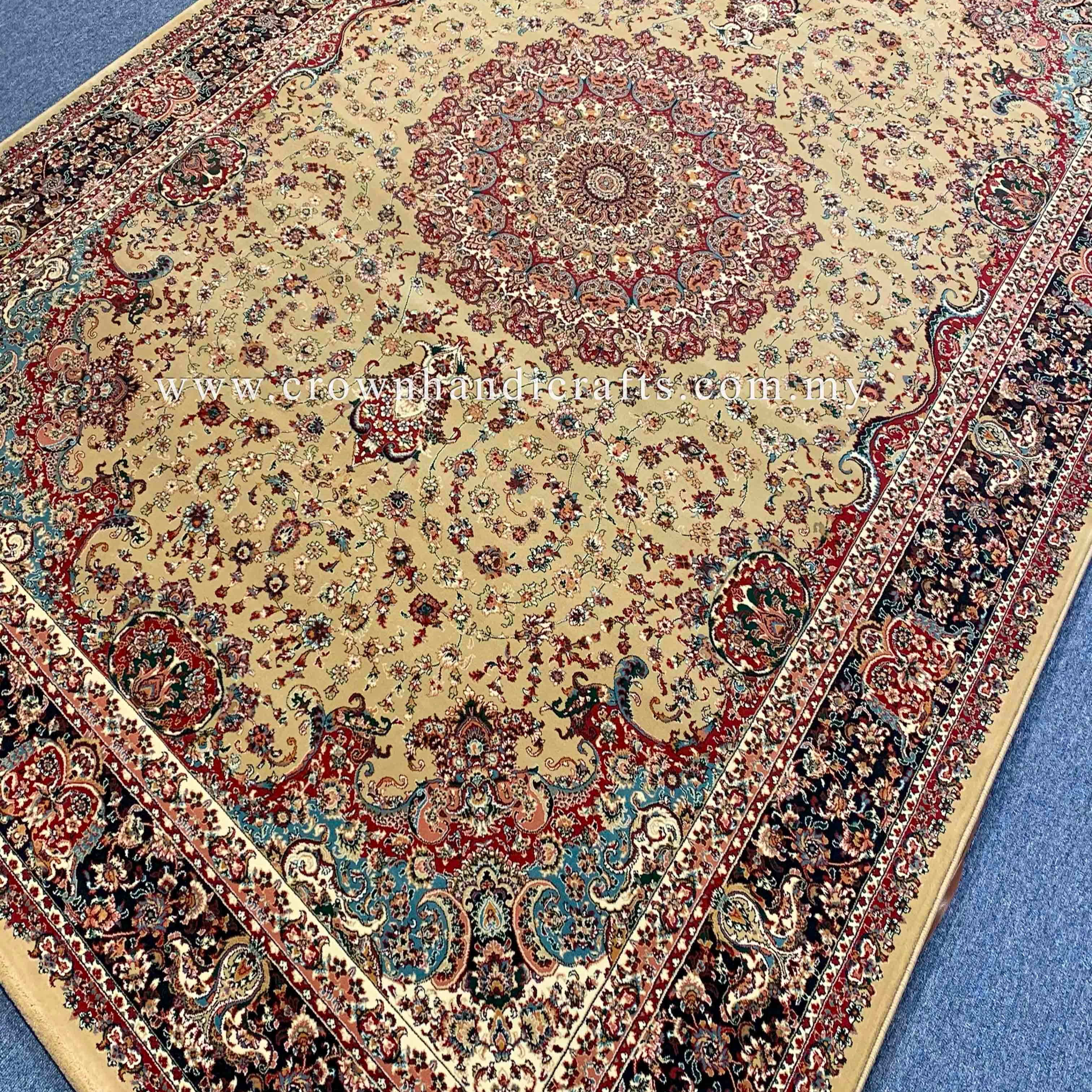 Premium Persian Carpet from Iran Smooth Wool Feel Man Made Persian Carpets for Bedroom Living Room | ASHRAFI NILOOFARANTEH BEIGE