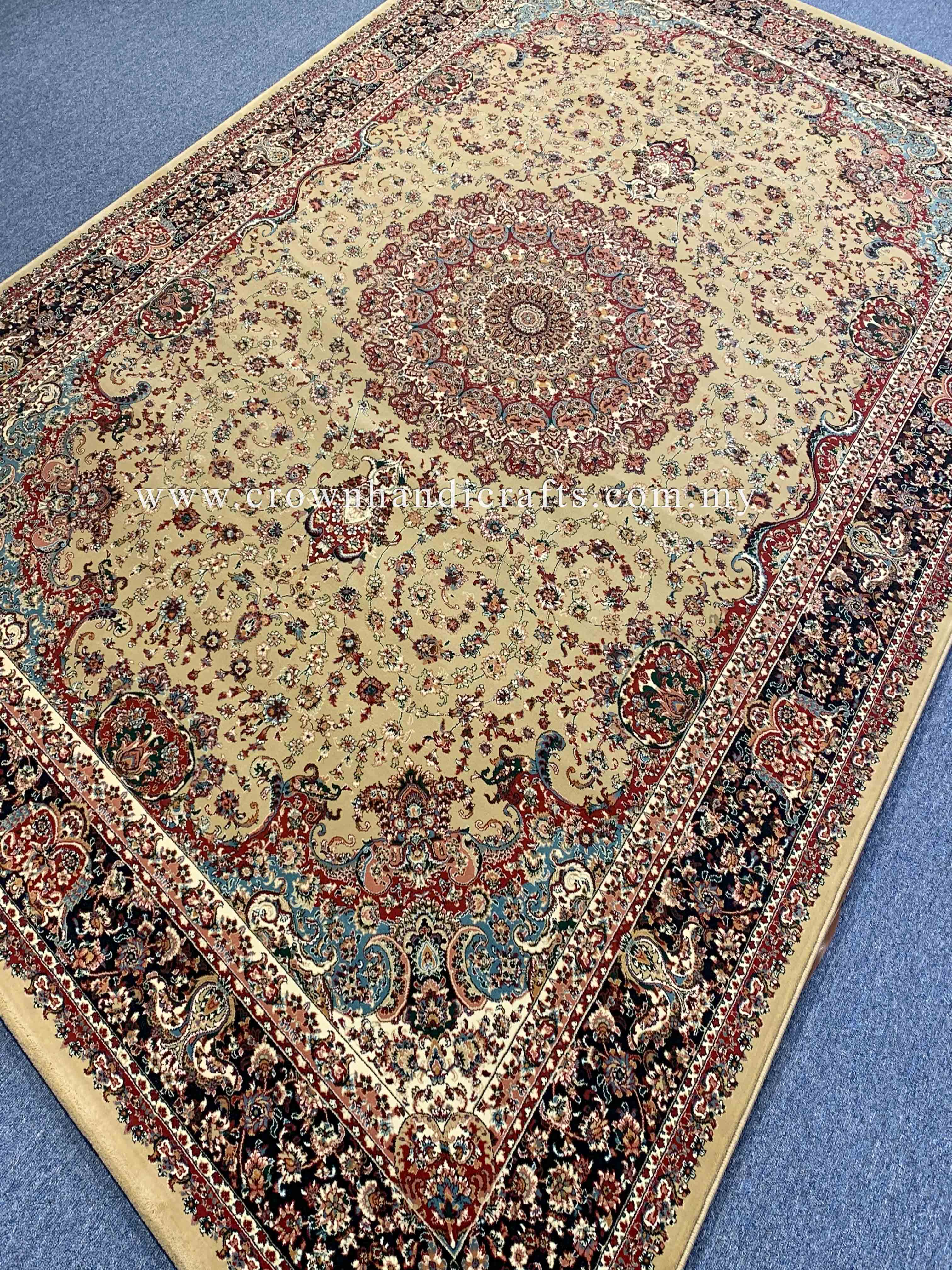 Premium Persian Carpet from Iran Smooth Wool Feel Man Made Persian Carpets for Bedroom Living Room | ASHRAFI NILOOFARANTEH BEIGE