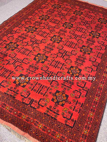 [10X7FT] Handcrafted Authentic Tribal Rug 100% Wool Persian Carpet Design High-Quality Hand-Knotted Afghan Tribal Carpet AFGHAN CH 2161