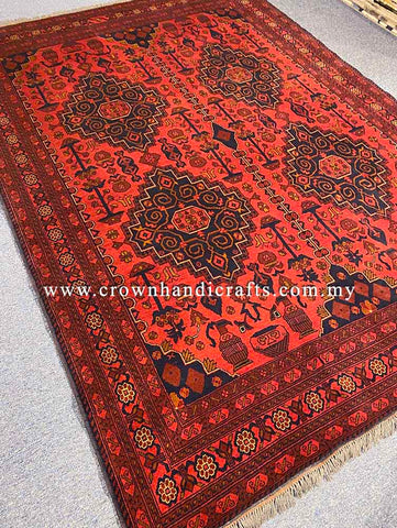 [10X7FT] Handcrafted Authentic Tribal Rug 100% Wool Persian Carpet Design High-Quality Hand-Knotted Afghan Tribal Carpet AFGHAN CH 2750