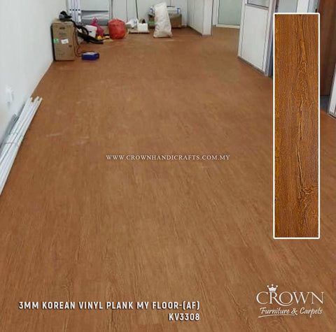 3MM KOREAN VINYL PLANK MY FLOOR KV-3308 (AF) | 180X920 | AFFORDABLE WATERPROOF VINYL FLOORING MALAYSIA | BOX 20PCS/35.7SF