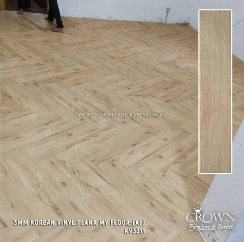 3MM KOREAN VINYL PLANK MY FLOOR KV-3311 (AF) | 180X920 | MODERN GREY VINYL PLANK FLOORING MALAYSIA | BOX 20PCS/35.7SF