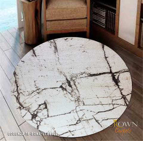 Design Home Design Identity Designer Modern Round Rugs by Crown | Lorenza 23 DK.Grey White
