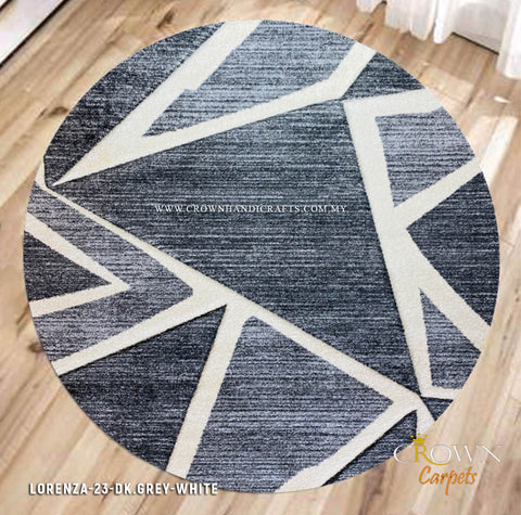 I am Modern and That’s How I Roll My Style with Round Modern Rugs | Lorenza 23 DK.Grey White