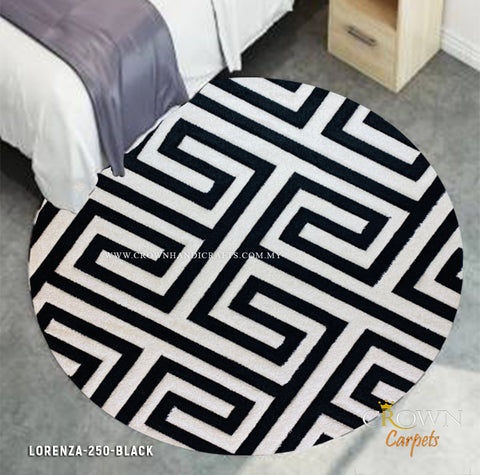 Incomplete Living Space? Add a Modern Round Rug and Experience the Difference! Thank Me Later | Lorenza 250 Black
