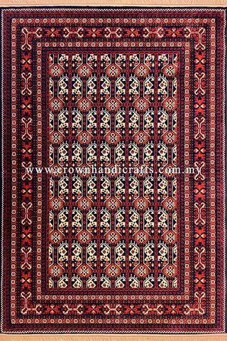 Nomadic Tribes Carpet Design Persian Rug Geometric Motifs Man Made Wool Feel Authentic Iran Carpet | Mahakan Mah007