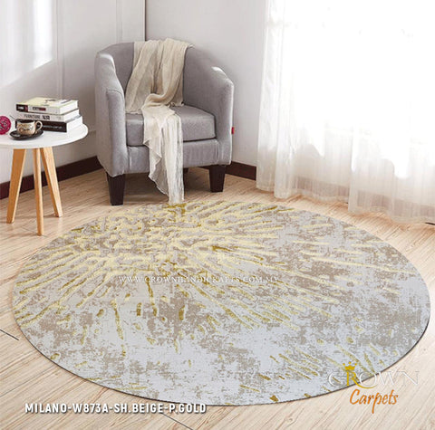 New Age Modern Rugs Minimalist Carpets Scandinavian Rugs | Milano W873A-SH.Beige P.Gold