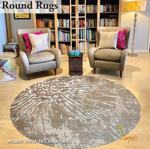 Shop Modern Carpets Abstract Designs Nordic Rugs | Milano W873A-SH.L.Gray P.Blue