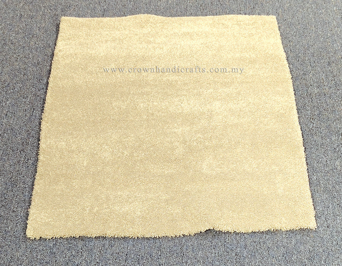 Light beige square plush comfort mat with uniform short shag pile