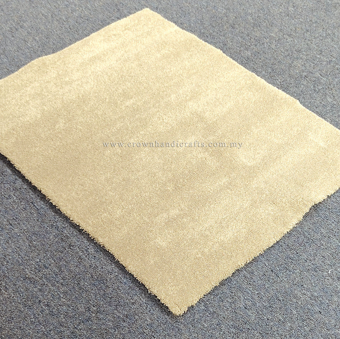 Light beige rectangular plush comfort mat with short shag pile