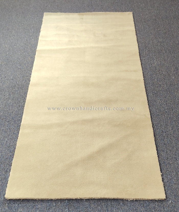 Oatmeal-beige runner rug rectangular shape with smooth, short pile finish