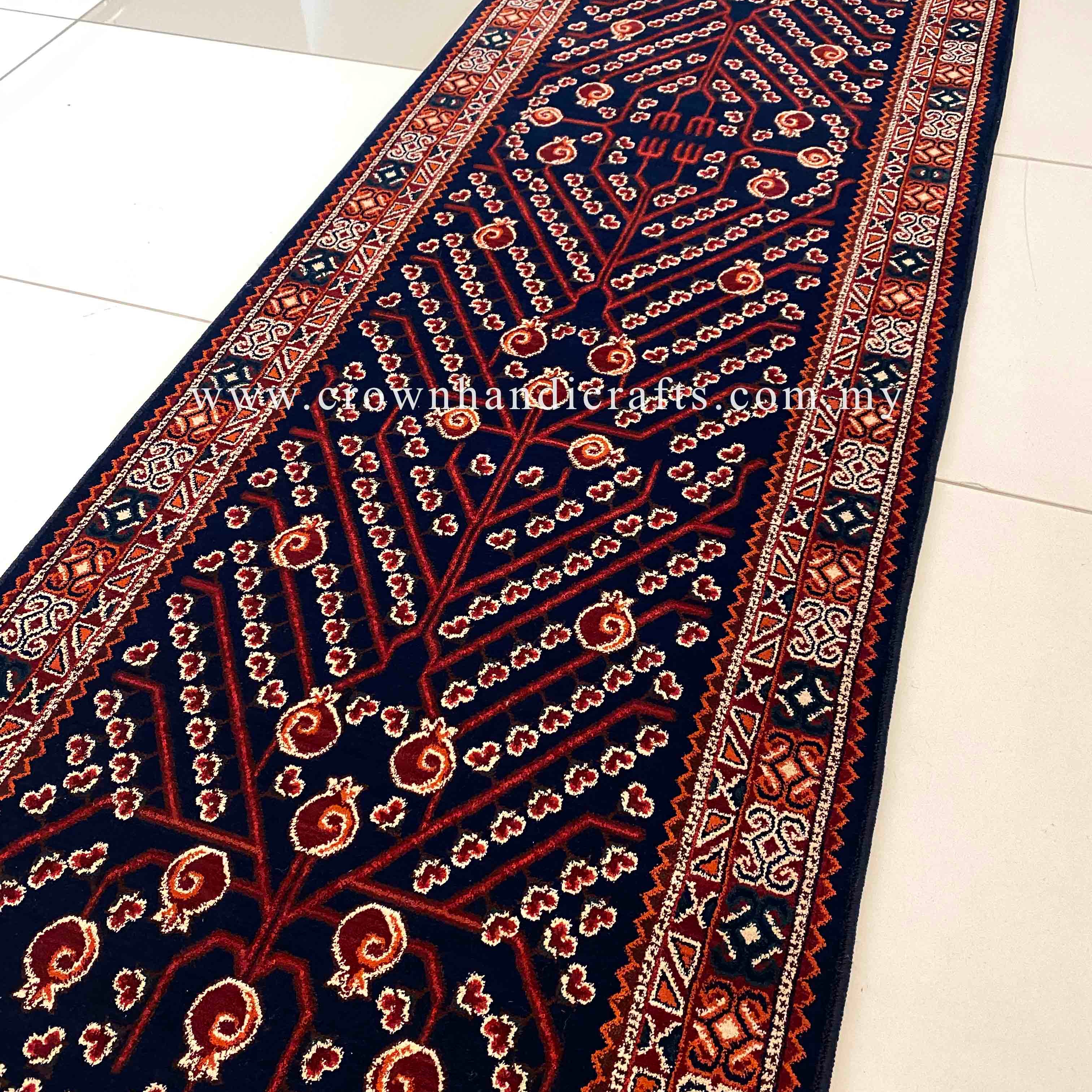 Moroccan Style Persian Rug Tribal Vintage Carpet Made in Iran | Mahakan Runner Mah016 Dark blue
