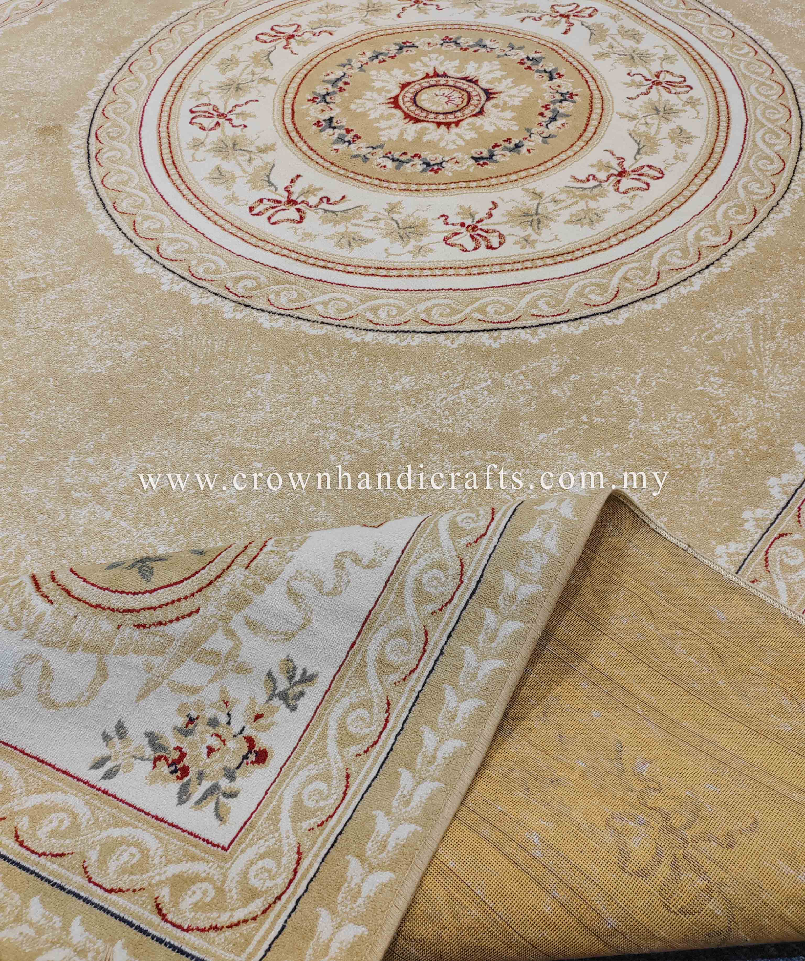 Persian Silk Carpet Iran Design - Silk Man Made Viscose Carpet | Zrabi NA01 GOLD