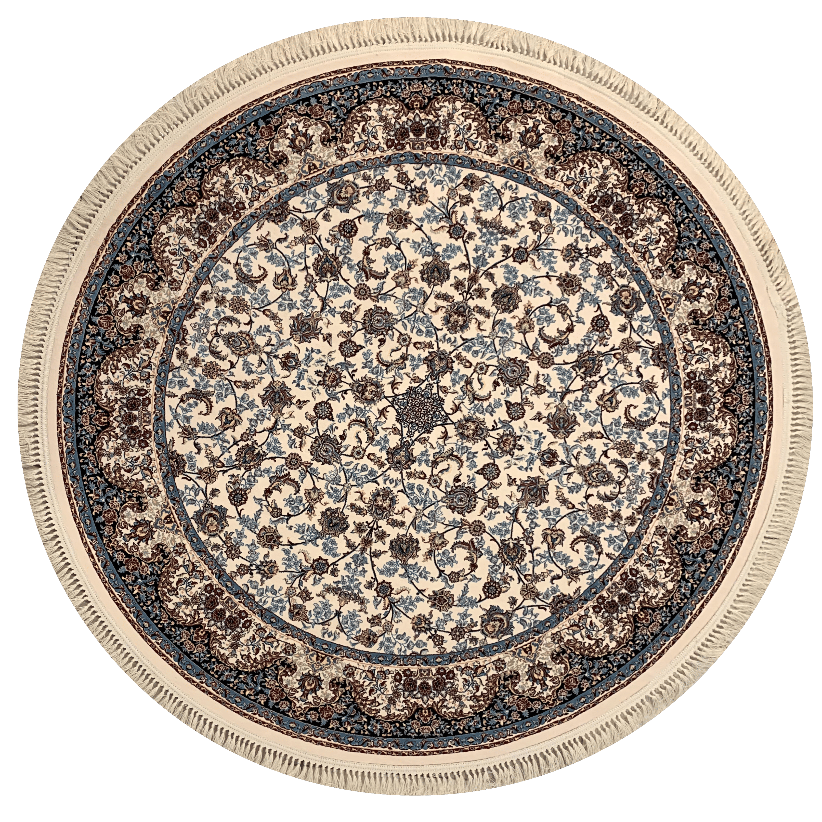 Premium Persian Carpet from Iran Smooth Wool Feel Man Made Persian Carpets for Bedroom Living Room | Rayan Nastaran Round