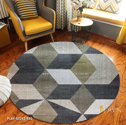 Buy Designer Round Rugs Modern Turkish Carpets Mediterranean Style | Play 63243-950
