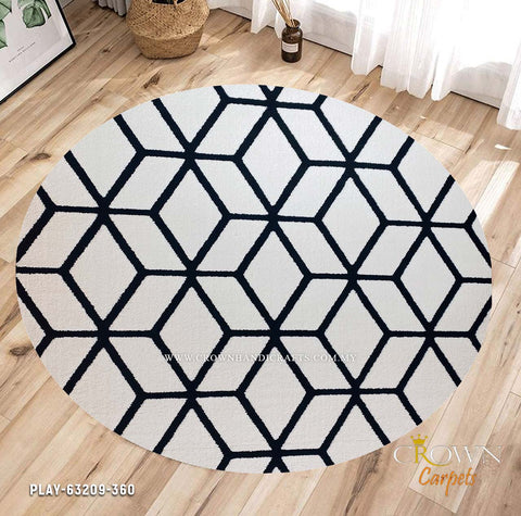 New Age Modern Round Rugs Minimalist Round Carpets Scandinavian Rugs | Play 63209-360
