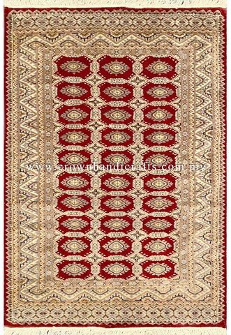 [6X4FT] Luxurious Persian Carpet 100% Silk and Wool Premium Hand-Knotted Authentic Iranian Design SK Kashmir SILK WOOL CH 1075