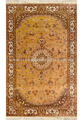 [5X8FT] Timeless Persian Carpet Hand-Knotted with 100% Silk and Wool Featuring Intricate Patterns and Authentic Iranian Design SK Kashmir SILK WOOL CH 1341