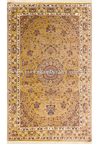 [5X8FT] Stunning Persian Rug Hand-Knotted with 100% Silk and Wool Featuring Intricate Patterns and Authentic Iranian Design SK Kashmir SILK WOOL CH 1753
