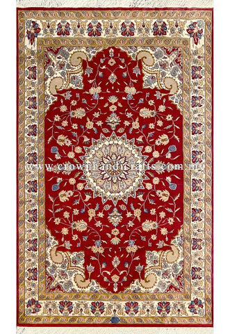 [5X8FT] Timeless Persian Rug Hand-Knotted with 100% Silk and Wool Featuring Intricate Patterns and Authentic Iranian Design SK Kashmir SILK WOOL CH 2118