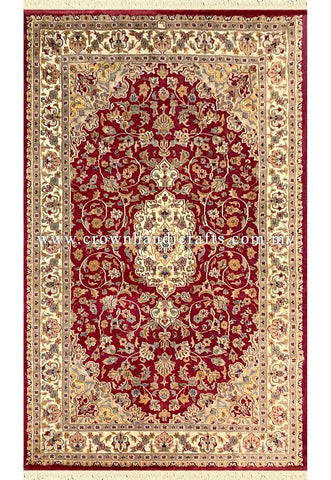 [5X8FT] Exquisite Persian Carpet Hand-Knotted with 100% Silk and Wool Showcasing Intricate Patterns and Authentic Iranian Design SK Kashmir SILK WOOL CH 2475